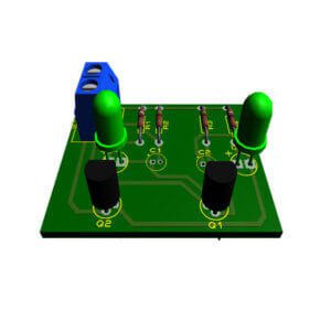 BC548 Transistor LED Blink Proteus PCB Circuit